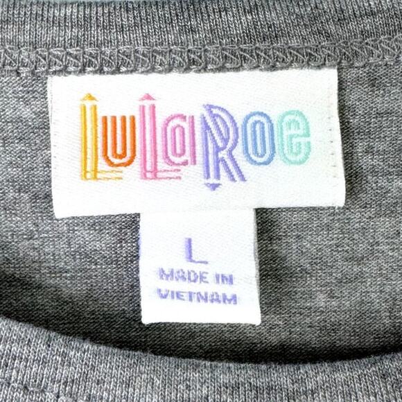 LuLaRoe Disney Donald Duck Randy Gray Blue Raglan Sleeve Shirt Women's Sie L - Picture 2 of 12